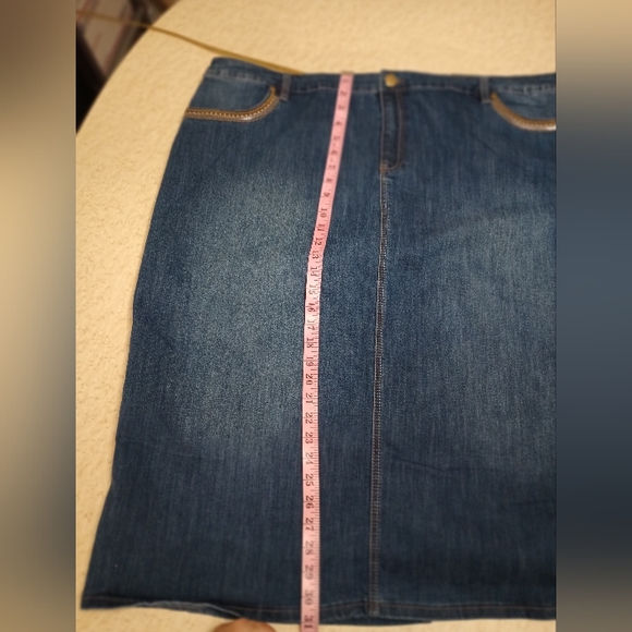 Avenue Denim Pencil Skirt Cotton Blend Women's Plus Size 24 Blue - Picture 10 of 11